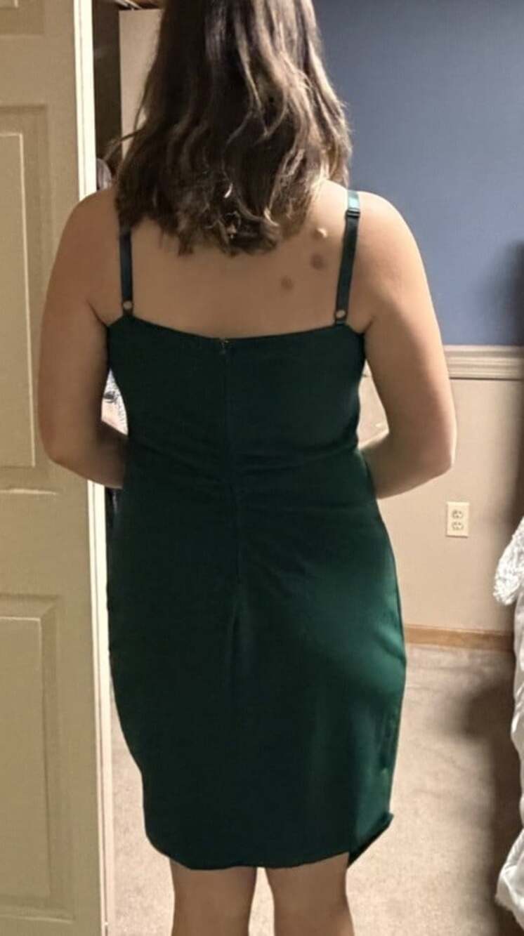 Emerald Green Scoop Neck Tulip Wrap Dress XL Cocktail Party Sleeveless - Picture 5 of 7
